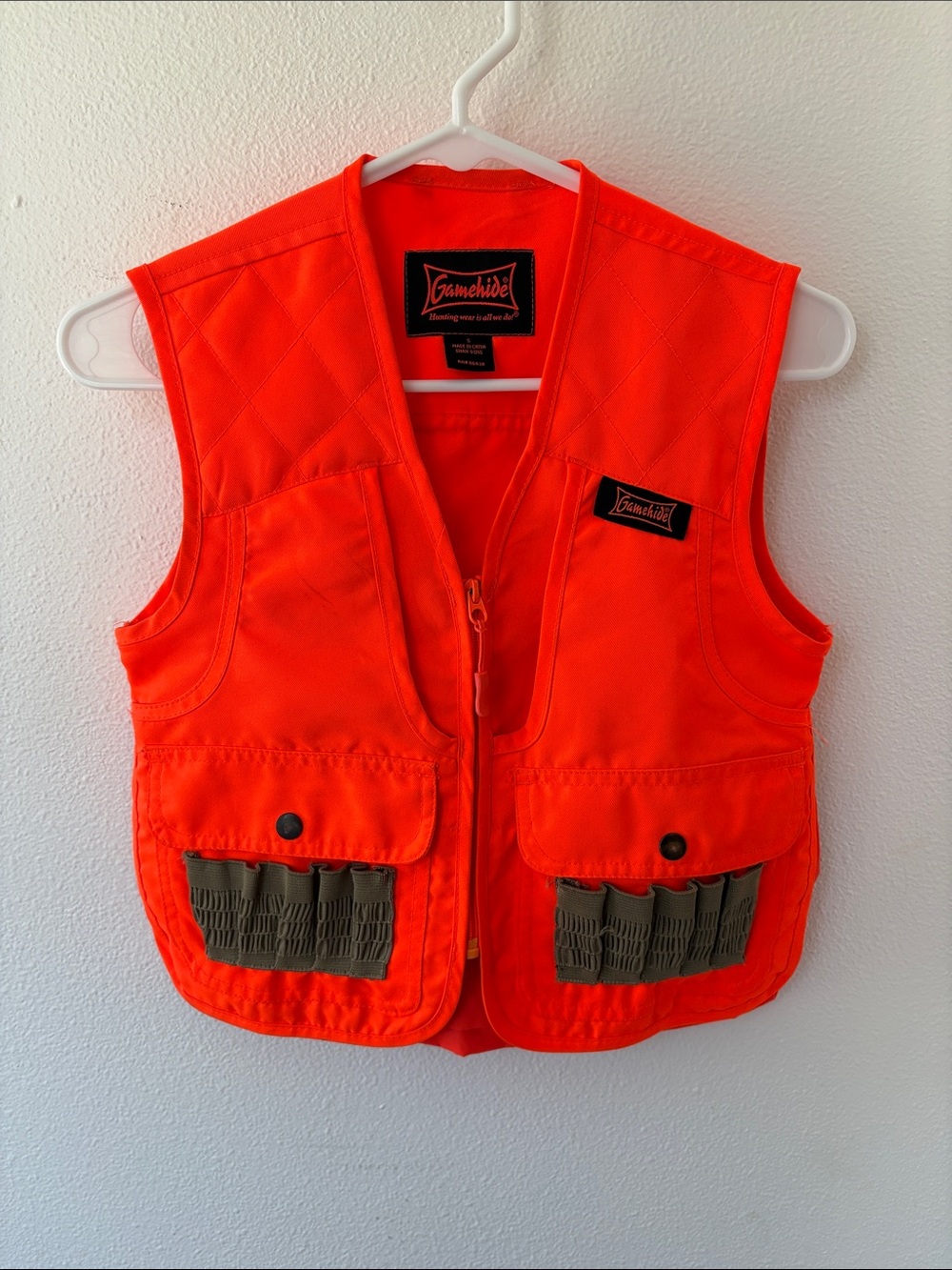 Gamehide Kids' Safety Hunting Vest in Bright Orange - Size Small